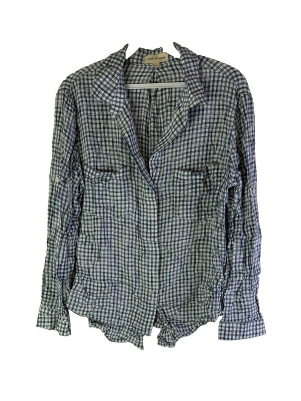 Cloth & Stone Anthropologie Button Shirt Top Plaid Checks Flowy